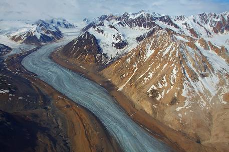 An amazing aerial view of the majestic Kluane National Park, in the Yukon Terrotory.