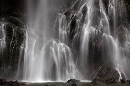 A detail of the Bridal Veil Falls, Alaska.