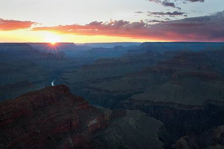 Sunset at Grand Canyon National Park, Arizona.