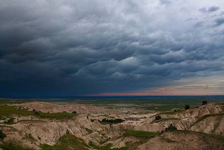 Threatening sky over Badlands National Park, South Dakota