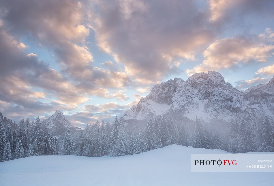 Winter sunrise in Sappada