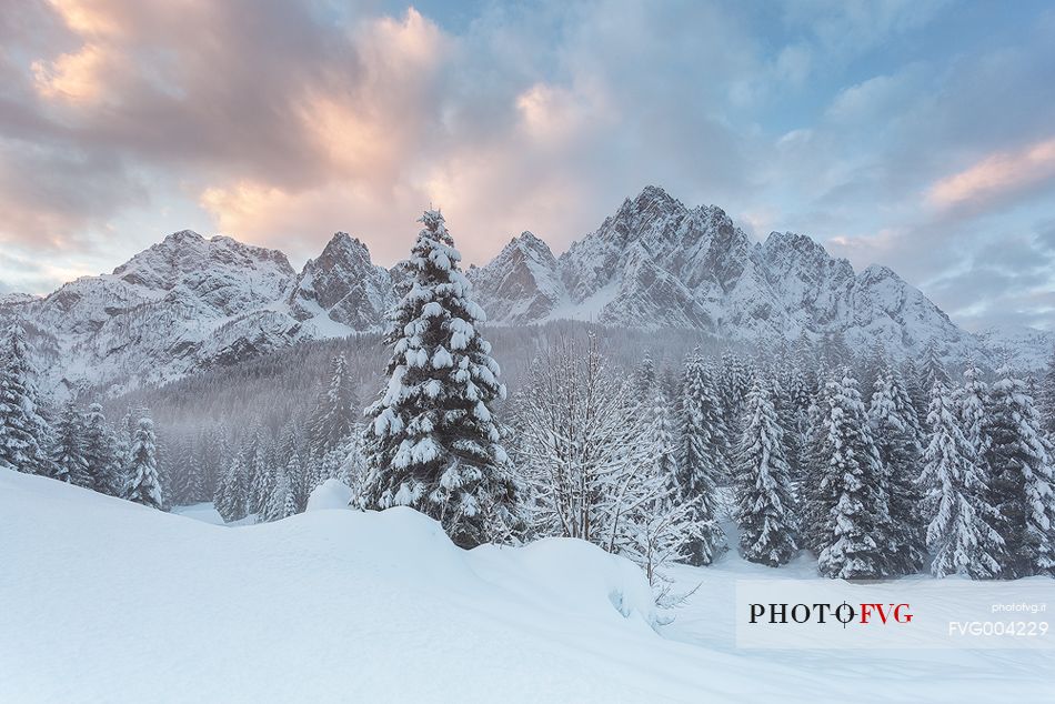 Winter sunrise in Sappada