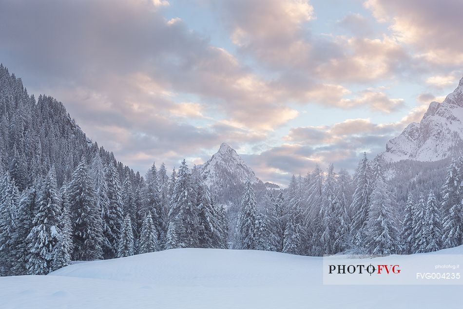 Winter sunrise in Sappada