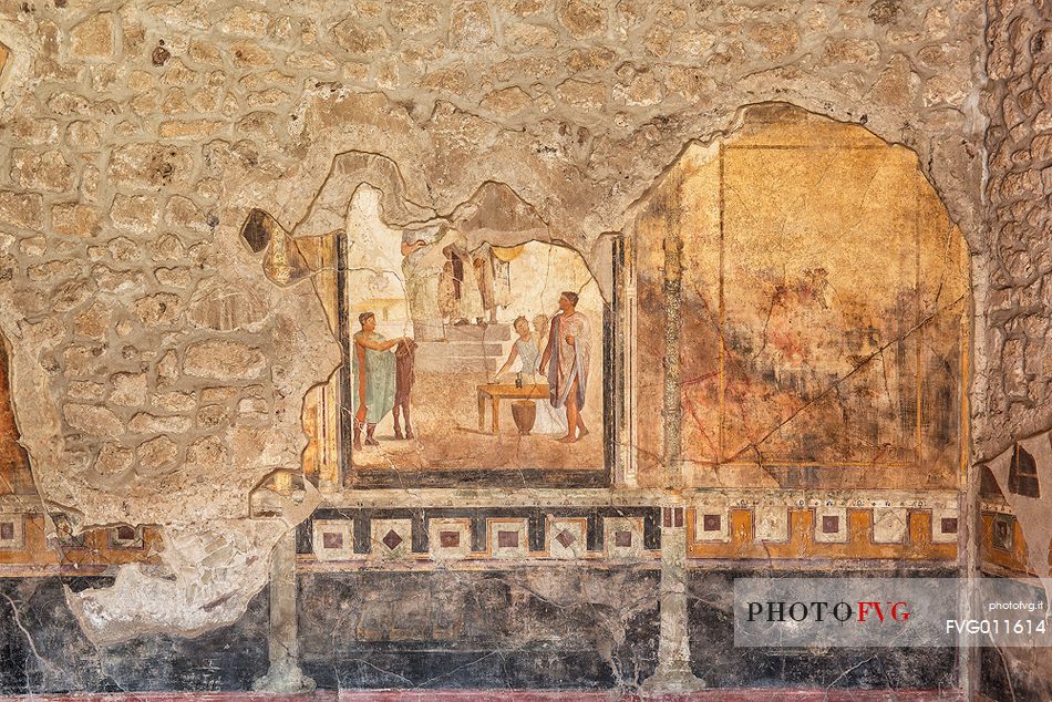 The ruins of Pompeii are located near the modern suburban town of Pompei