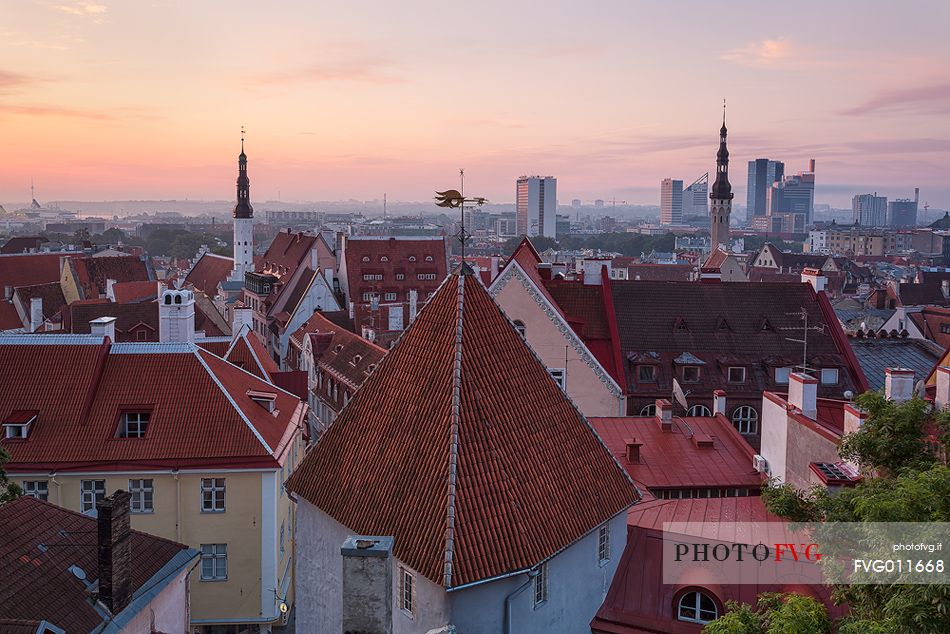 sunrise on Tallinn old town