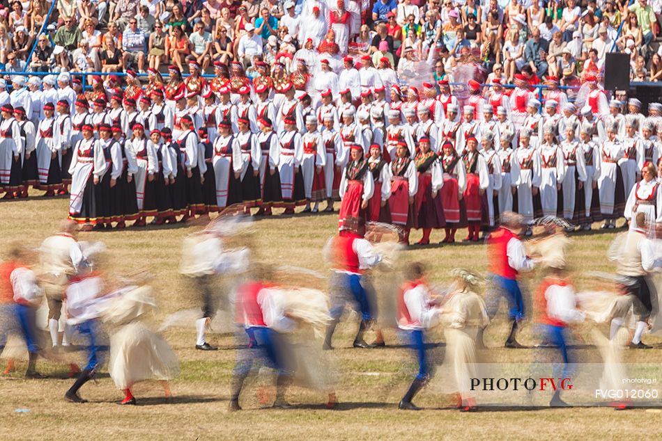 This is the story of time manifesting itself in our ancestors heritage and us shaping our time through our own touches, contacts, caresses and impacts.
Song and dance celebrations are an old and very important tradition for Estonia and Estonians (the first song celebration took place in 1869 and the first dance celebration in 1934) and these celebrations are nowadays held every five years. In 2003 our tradition of song and dance celebrations was entered to UNESCOs List of Intangible Cultural Heritage.