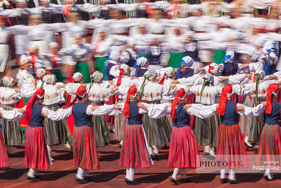 This is the story of time manifesting itself in our ancestors heritage and us shaping our time through our own touches, contacts, caresses and impacts.
Song and dance celebrations are an old and very important tradition for Estonia and Estonians (the first song celebration took place in 1869 and the first dance celebration in 1934) and these celebrations are nowadays held every five years. In 2003 our tradition of song and dance celebrations was entered to UNESCOs List of Intangible Cultural Heritage.