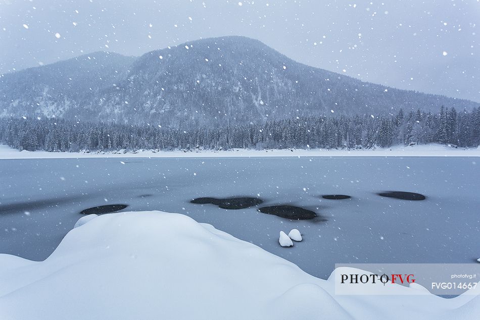 Lake Fusine in winter time