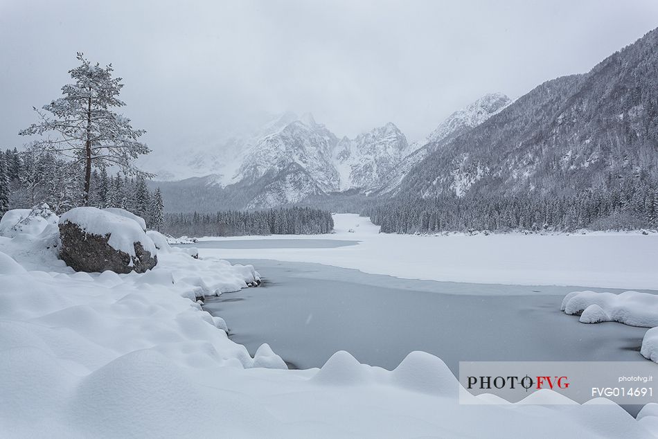 Lake Fusine in winter time