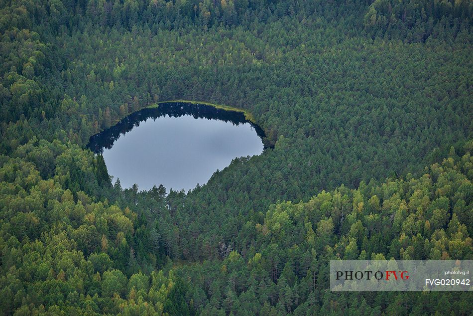 Aereal view of the Puname lake, Paunkla Nature Park, Estonia
