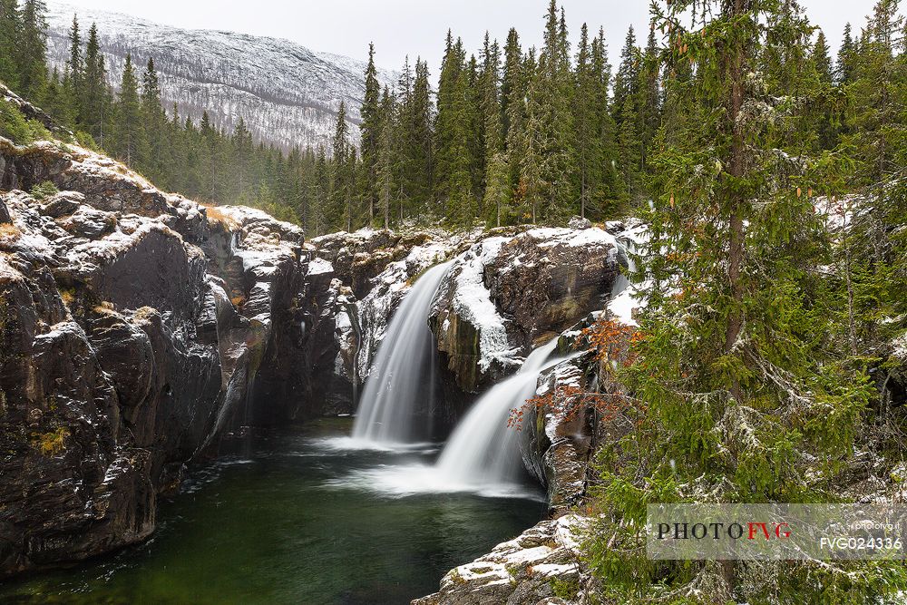 Rjukandefossen Waterfall near Hemsedal, Norway