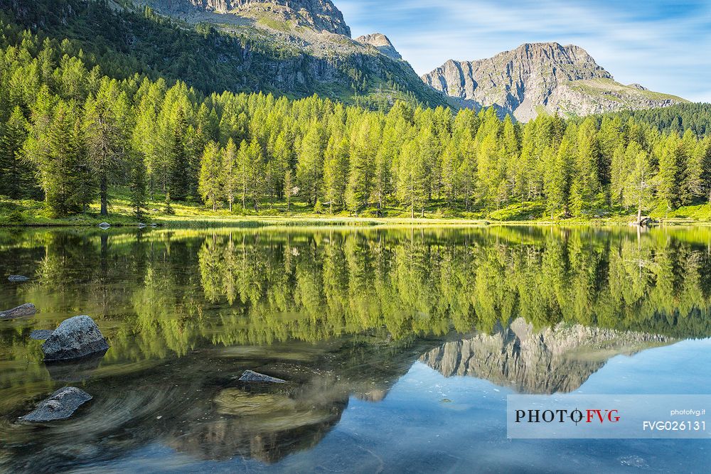 Lake in  San Pellegrino Pass, dolomites, Italy