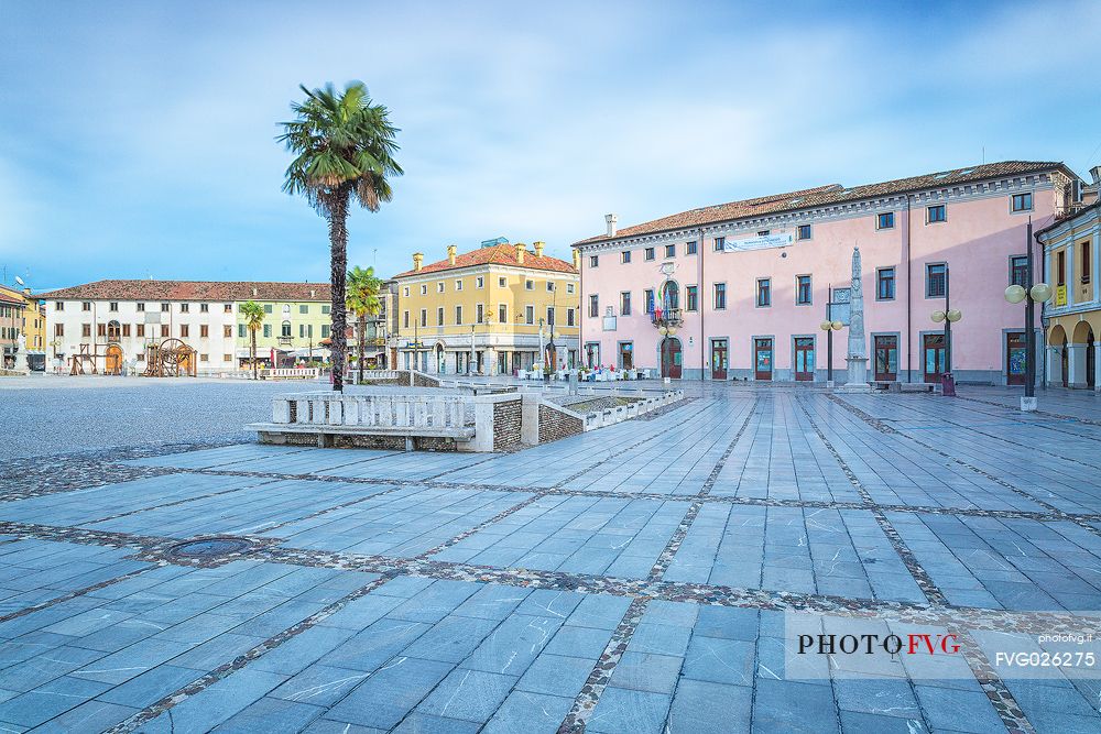 The main square Piazza Grande and the town hall of Palmanova, Friuli Venezia Giulia, Italy