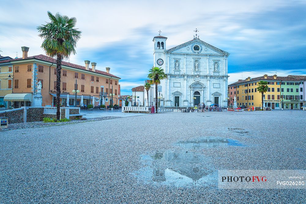 The main square Piazza Grande and the Cathedral of Palmanova, Friuli Venezia Giulia, Italy