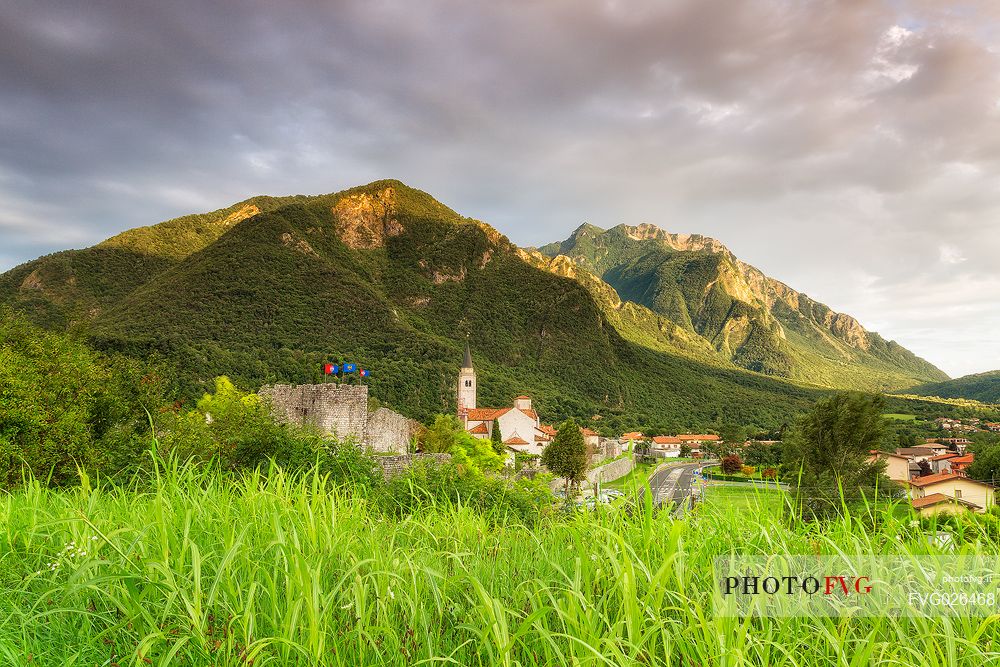 Venzone village. It was declared National Monument in 1965 as unique fortified village of the XIV century in the region, Friuli Venezia Giulia, Italy