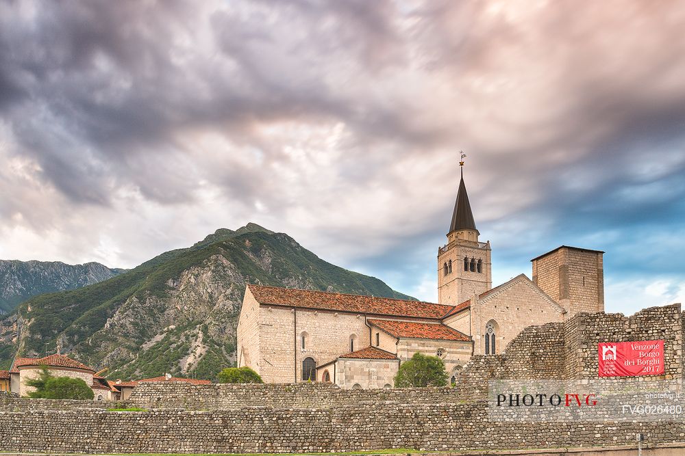 Venzone village. It was declared National Monument in 1965 as unique fortified village of the XIV century in the region, Friuli Venezia Giulia, Italy