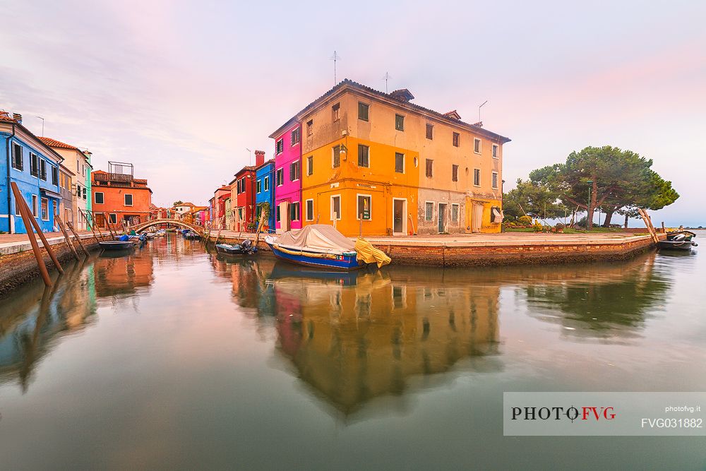 Seascape of Burano village one of the Venetian islands, Venice, Italy