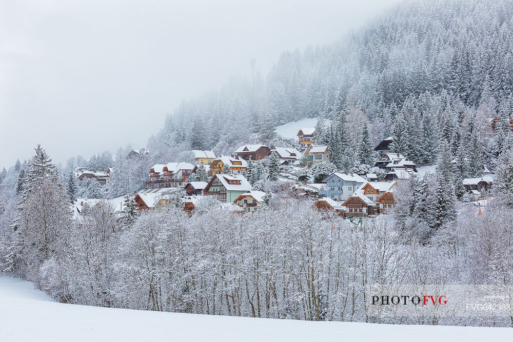 Bad Kleinkirchheim village in the snow, Carinthia, Austria, Europe