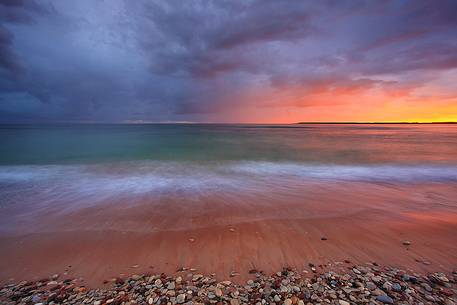 Vilsandi National park, Baltic sea on sunrise