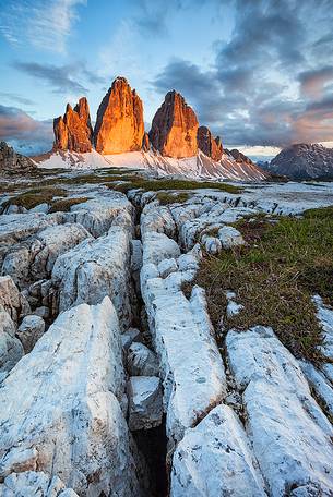 summer sunset in Tre Cime di Lavaredo