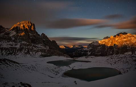 Lakes in the highlands of Lavaredo