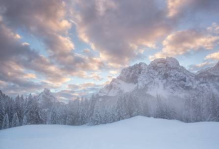 Winter sunrise in Sappada