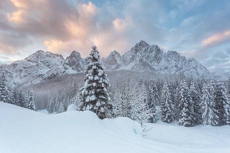 Winter sunrise in Sappada