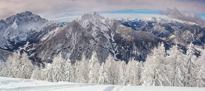 Julian Alps, panoramic view to Mount Florianca