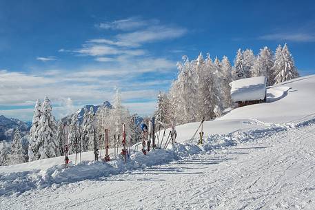 Julian Alps,Mount Montasio from the slopes of Mount Lussari 