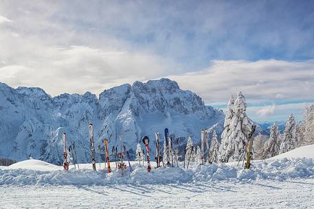 Julian Alps,Mount Montasio from the slopes of Mount Lussari 