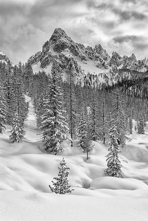 Forms on winter landscape, Cadini Misurina