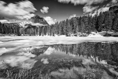 The lake Antorno (sometimes Antorno Lake) is a small lake located about 2 km north of the more famous Lake Misurina