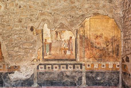The ruins of Pompeii are located near the modern suburban town of Pompei The ruins of Pompeii are located near the modern suburban town of Pompei