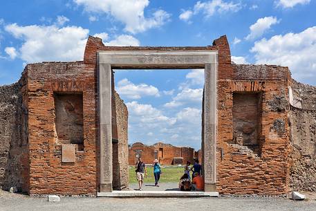 The ruins of Pompeii are located near the modern suburban town of Pompei