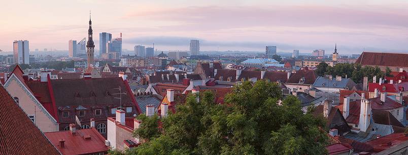 sunrise on Tallinn old town, 