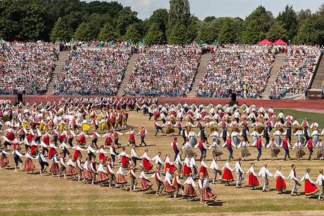 This is the story of time manifesting itself in our ancestors’ heritage and us shaping our time through our own touches, contacts, caresses and impacts.
Song and dance celebrations are an old and very important tradition for Estonia and Estonians (the first song celebration took place in 1869 and the first dance celebration in 1934) and these celebrations are nowadays held every five years. In 2003 our tradition of song and dance celebrations was entered to UNESCO’s List of Intangible Cultural Heritage. This is the story of time manifesting itself in our ancestors’ heritage and us shaping our time through our own touches, contacts, caresses and impacts.
Song and dance celebrations are an old and very important tradition for Estonia and Estonians (the first song celebration took place in 1869 and the first dance celebration in 1934) and these celebrations are nowadays held every five years. In 2003 our tradition of song and dance celebrations was entered to UNESCO’s List of Intangible Cultural Heritage.