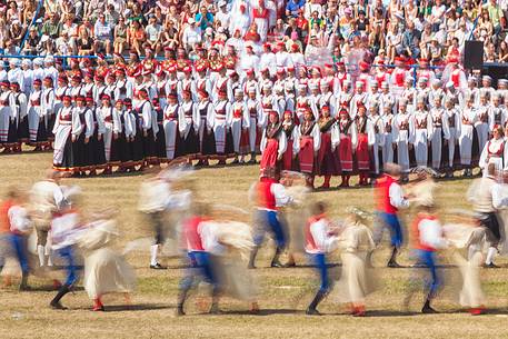 This is the story of time manifesting itself in our ancestors heritage and us shaping our time through our own touches, contacts, caresses and impacts.
Song and dance celebrations are an old and very important tradition for Estonia and Estonians (the first song celebration took place in 1869 and the first dance celebration in 1934) and these celebrations are nowadays held every five years. In 2003 our tradition of song and dance celebrations was entered to UNESCOs List of Intangible Cultural Heritage.