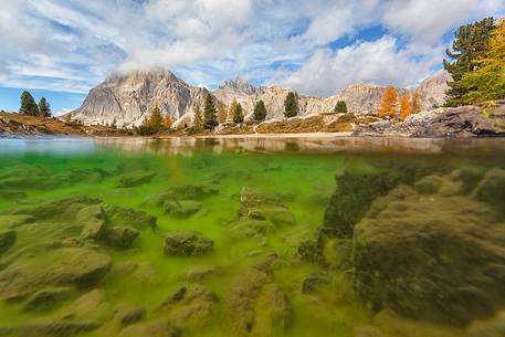 Passo Falzarego, Mount Lagazuoi and lake Limides o (Limedes) Passo Falzarego, Mount Lagazuoi and lake Limides o (Limedes)