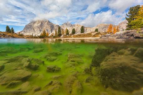 Passo Falzarego, Mount Lagazuoi and lake Limides o (Limedes)