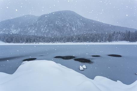 Lake Fusine in winter time