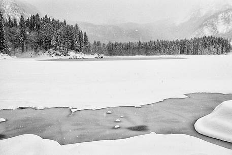 Lake Fusine in winter time