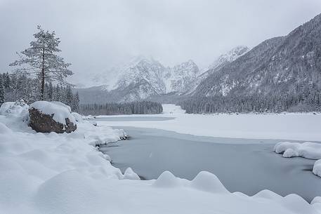 Lake Fusine in winter time