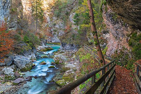 The Orrido  of Slizza is a beautiful water trail, Slizza stream, Julian Alps, Italy