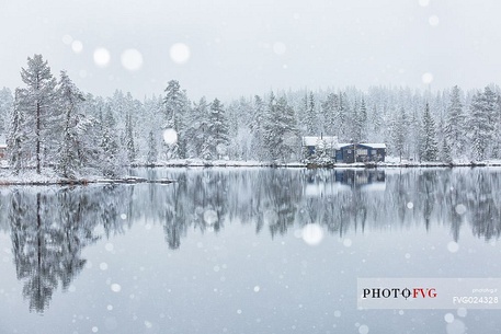 Traditional house near Randsfjorden lake, Norway