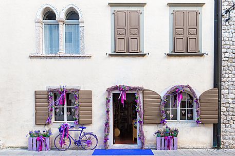 Palace of Venzone village. Venzone il the village of lavender, Friuli Venezia Giulia, Italy