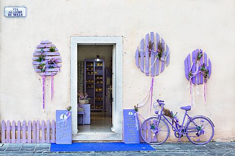 Palace of Venzone village. Venzone il the village of lavender, Friuli Venezia Giulia, Italy