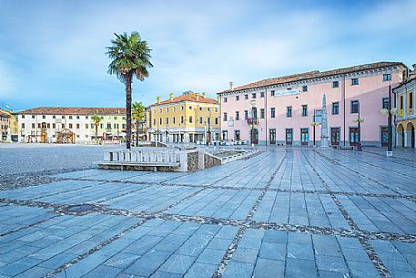 The main square Piazza Grande and the town hall of Palmanova, Friuli Venezia Giulia, Italy