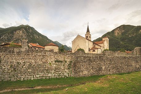 Venzone village. It was declared National Monument in 1965 as unique fortified village of the XIV century in the region, Friuli Venezia Giulia, Italy