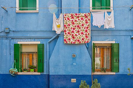 In Burano village every house is painted different color, Venice, Italy In Burano village every house is painted different color, Venice, Italy