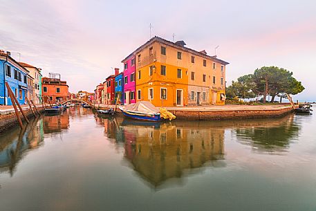 Seascape of Burano village one of the Venetian islands, Venice, Italy